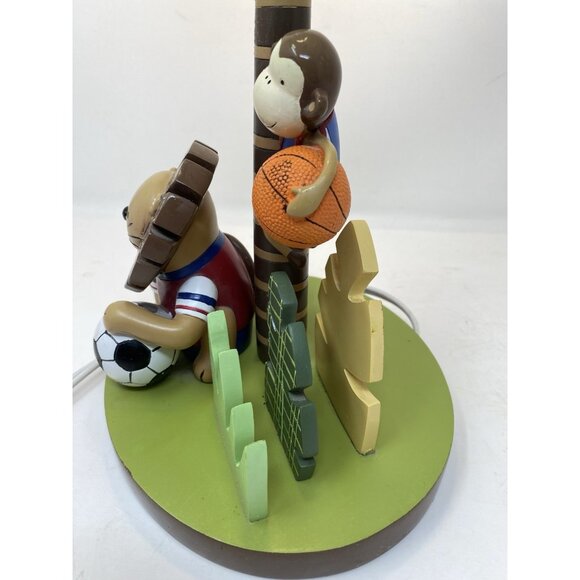 Lamb & Ivy Children’s Nursery Lamp Lion Monkey Soccer Basketball Baby Bedroom - Picture 4 of 10